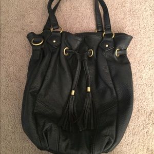 Navy leather purse